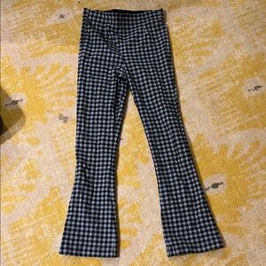 Zara women’s  Black and Black Checkered Flare Pants